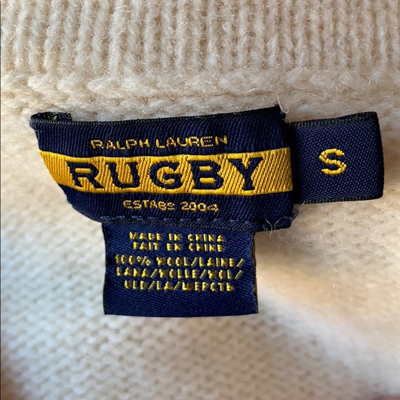 Rugby Ralph Lauren Shawl Collar Wool Sweater Small - Picture 5 of 5